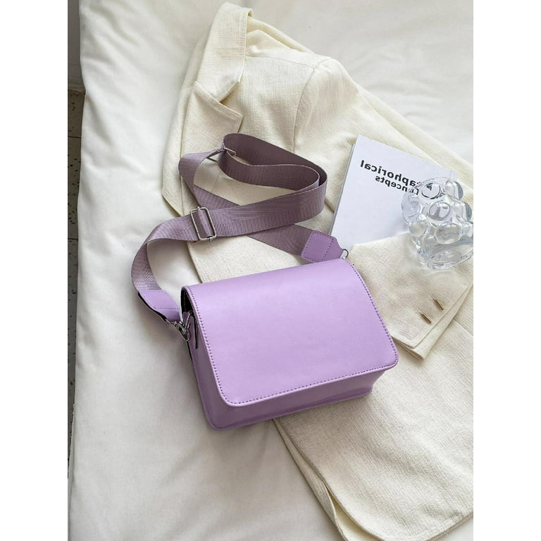 Mini Pink Fashionable Flap Square Bag With Adjustable Shoulder Strap