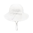 thumbnail image 6 of HAOTAGS Infant Toddler Bucket Hats, Solid Color Cotton Sun Cap Bowknot Adjustable Summer UV Protection Fisherman Hat White Size 1T, 6 of 8