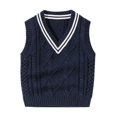 thumbnail image 5 of [BRAND CLEARANCE!!!] 6M-3Y Autumn Winter Baby Knit Sweater Vest,for Kids Boys Pullover V-Neck Sweater Toddler Girl Casual Outerwear (White), 5 of 6