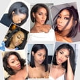 thumbnail image 3 of Adakot Black Wigs for Women Lace Front Wigs Human Hair Pre Plucked 8Inch Short Straight Bob Wig, 3 of 6