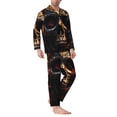 thumbnail image 2 of Picia Artistic Flower Butterfly Skull Pattern Men’s Long-Sleeve Sleepwear Set - Soft 2-Piece Loungewear with Pockets, Comfy PJs for Relaxing Nights-XX-Large, 2 of 7