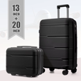 thumbnail image 2 of Maleta de viaje rodante, equipaje de embarque, juego de cabina con estuche de cosméticos, ruedas giratorias, estuche de carro de viaje, 13, 20 pulgadas, 2 of 4