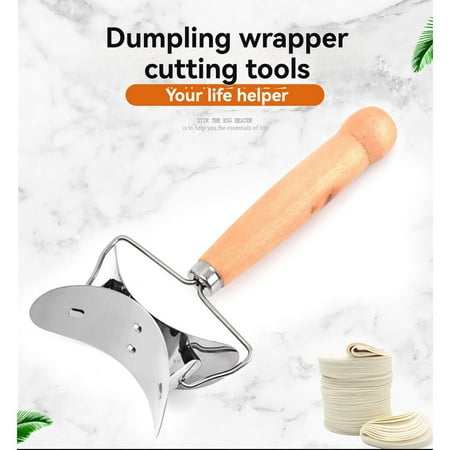 

Clearance!Egooesam Kitchen Accessories Convenient Stainless Steel Dumpling Skin Wooden Handle Dumpling Skin Machine Kitchen Hand Push Dumpling Skin Cutter Dumpling Maker Clearance Sale