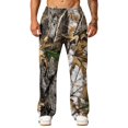 thumbnail image 5 of Dwelliawo Men's Baggy Camo Graphic Print Sweatpants Workout Athletic Joggers Elastic Waist Pants Casual Wide Leg Elastic Waist Streetwear Sweatpants with Pockets Brown S, 5 of 6