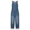 thumbnail image 5 of Zormilly Denim Overalls for Women Button Front Wide Leg Jeans Jumpsuits with Pockets Fashion Baggy Jeans Bib Overalls, S-3XL, 5 of 5