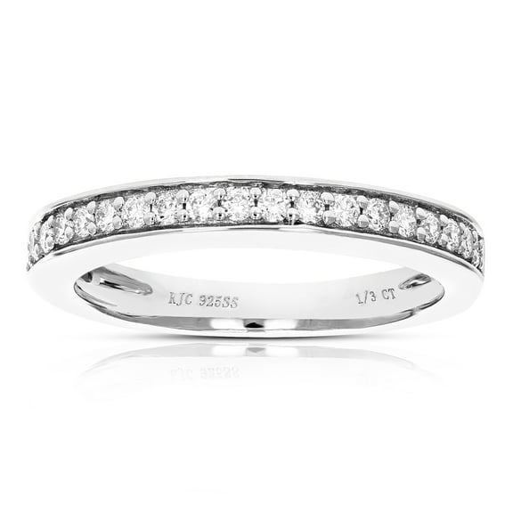 Vir Jewels 1/3 CTTW Lab Grown Diamond Wedding Band in Sterling Silver Female Adult