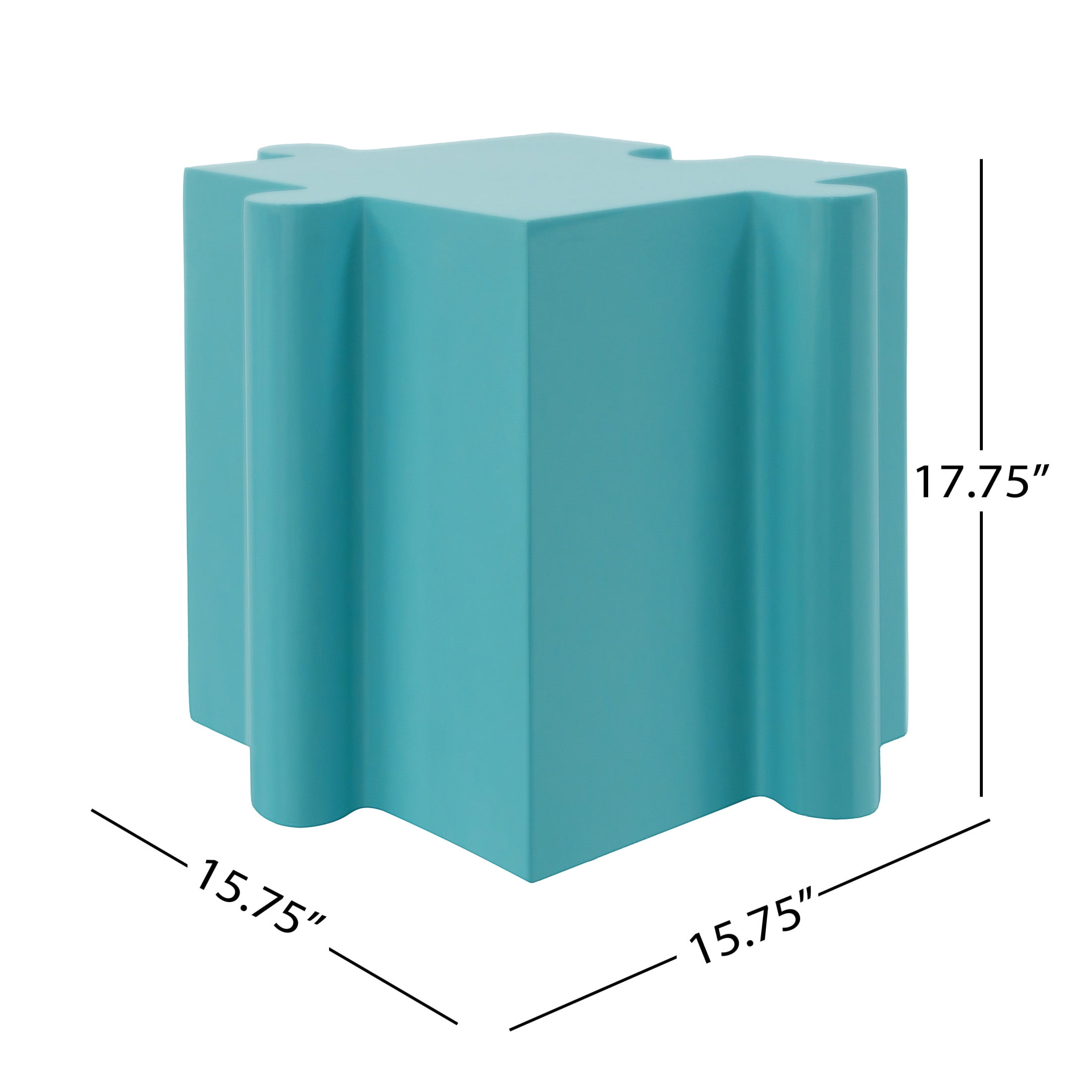 Christopher Knight Home Light Blue Puzzle Art Side Table, Modular Interlocking Design, Indoor Outdoor Use, Convex Edge