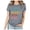 Gray, variant on YHAJDS Women's Summer Tops Trendy Letter Print Short Sleeve Round Neck Loose Blouse