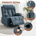 thumbnail image 5 of Eastvita Manual Rocker Recliner Chair - Optional Heating Vibration Features Body Support Design Side Pockets Cup Holders for Living Room Seating, 5 of 5