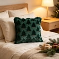 thumbnail image 5 of HJuyYuah Christmas Pillow Covers, 18x18 in Christmas Tree Decorative Pillow Cases with Zipper, Cozy Decor Covers for Living Room ,Couch, Sofa, Bed (Green-A), 5 of 8