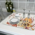 thumbnail image 6 of Autumn Pumpkin Dish Drying Mat 18x24 Inches, Fall Leaves Harvest Thanksgiving Absorbent Dishes Drainer Pad Kitchen Counter Protector Coffee Bar Sink Countertops Decor, 6 of 6