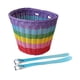 thumbnail image 4 of Cesta de bicicleta para niños Imitación delantera de canasta de ratán Cesta de canasta de arco iris canasta de bicicleta de almacenamiento para viajes Correas azules, 4 of 8