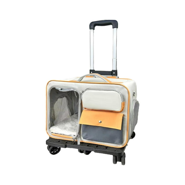 Transportín para gatos, bolsa de viaje para mascotas, mochila transportadora para gatos con rueda para cachorros