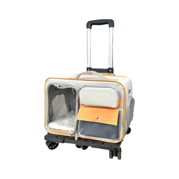 Transportín para gatos, bolsa de viaje para mascotas, mochila transportadora para gatos con rueda para cachorros