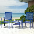 thumbnail image 5 of 3 Pieces Patio Bistro Set, Outdoor Patio Furniture Table and Chairs for Porch Backyard Balcony(Blue), 5 of 7