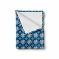 thumbnail image 2 of Ikat Soft Flannel Fleece Throw Blanket, Hand Drawn Doodle Diagonal Squares with Sketchy Look in Blue Shades, Cozy Plush for Indoor and Outdoor Use, 50" x 60", Pale Blue Dark Blue, by Ambesonne, 2 of 6