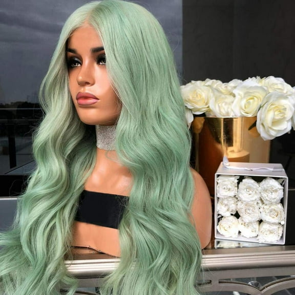 Nvzi-c Wavy Wig No Bangs Middle Parted Cosplay Hair for Daily Party(25.6in，A63)