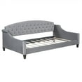 thumbnail image 6 of Tcbosik Upholstered Daybed Twin Size, Velvet Sofa Bed for Small Space, Guest Room, Bedroom, Gray, 6 of 10