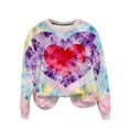 thumbnail image 5 of Hoodless Sweatshirts for Women Round Neck Love Heart Casual Sports Long Sleeve Sweatshirt Pullover Tops, 5 of 9