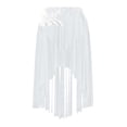 thumbnail image 5 of TiaoBug Women's Chiffon Applique Lyrical Ballet Dance Skirts High Low Mesh Midi Skirt Briefs Dancewear White S, 5 of 7