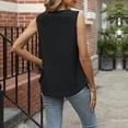 thumbnail image 4 of FAIWAD Summer Tank Tops for Women Sleeveless Mesh Squre Neck Pleated Front Vest Summer Casual Loose Tee Shirts, 4 of 4