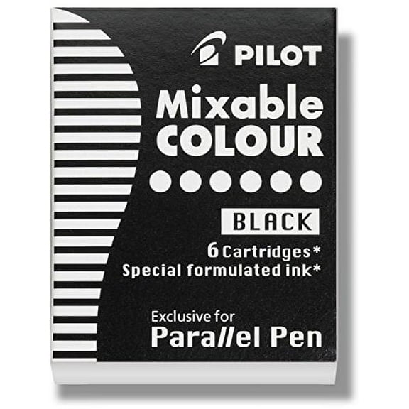 4 PACK: Pilot Parallel Pen Ink Refill Calligraphy Pen Black, 6 Per Pack (77305)