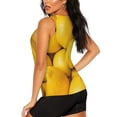 thumbnail image 3 of Honeii Ripe Yellow Lemon Print Women's Workout Tank Top Sleeveless Quick Dry Sun Protection UPF 50+ Running Hiking Athletic Gym Yoga Tank Tops-Medium, 3 of 7