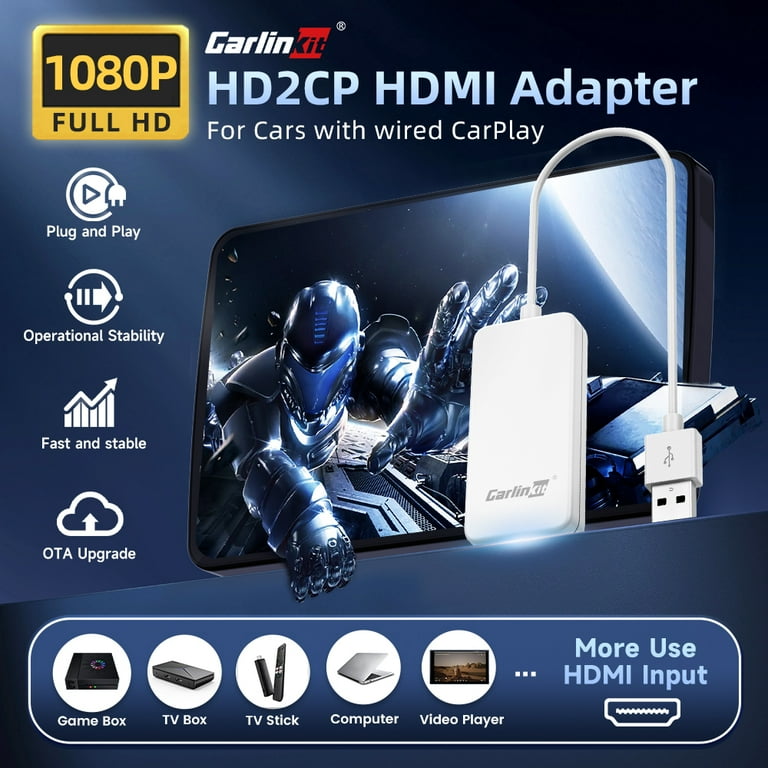 Carlinkit HD2CP Car TV Mate, HDMI Streaming Adapter for CarPlay