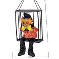 thumbnail image 2 of Sahpxhe Halloween Decorations Hanging Ghost Decor, Animated Shaking Caged Skeleton Prisoner with Glowing Red Eyes for Indoor Living Room Party Decor Watermelon Red, 2 of 6