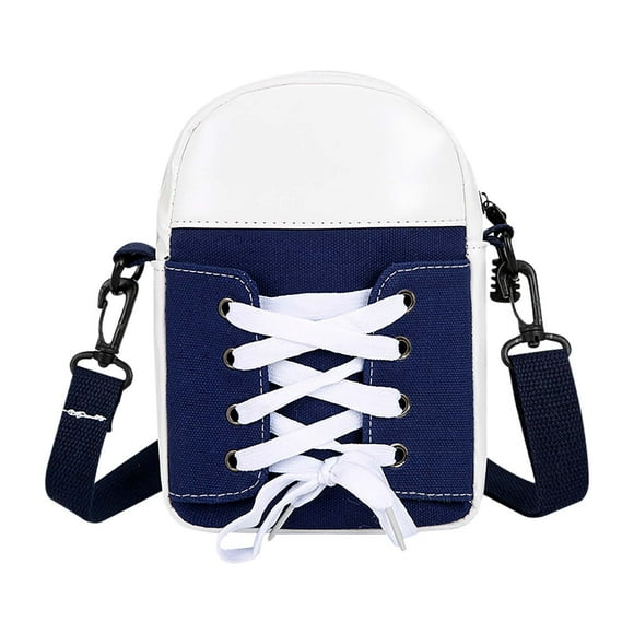 Canvas Crossbody Bag with Adjustable Shoulder Strap, Handmade Patchwork Design, Leather and Canvas Material, Shoe-Shaped, Lightweight, Casual Travel and Everyday Use Bag