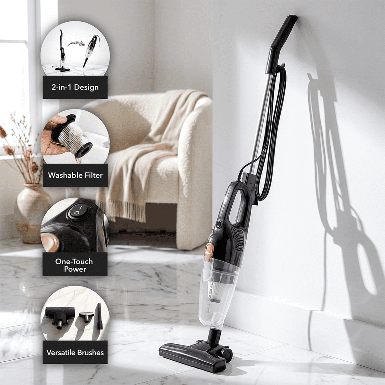 OVENTE 3-in-1 Portable Vac, Stick and Handheld Vacuum Cleaner