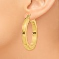 thumbnail image 3 of Boucles d'Oreilles Créoles Carrées en Or Jaune 14k 3mm Tube Rond, 3 of 8