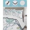 thumbnail image 4 of Quilts Twin Size, Turquoise Coastal Soft Comforter Bedding Set for Bed, Summer Beach Coral Shell Starfish Ocean Lightweight Quilted Bedspread with Pillow Cover(2 Pieces) for All Season, 68x86 Inch, 4 of 6