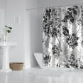 thumbnail image 3 of Colorful Floral and Butterfly Shower Curtain 72x84, Watercolor Garden Decor, Bright Nature Style for Bathroom, 3 of 5