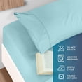 thumbnail image 5 of Queen Size 4 Piece Sheet Set - Brushed Microfiber - Soft Bed Sheets for Queen Size Bed Set - Includes 1 Fitted, 1 Flat, & 2 Pillow Cases - Deep Pocket Spa Blue, 5 of 5