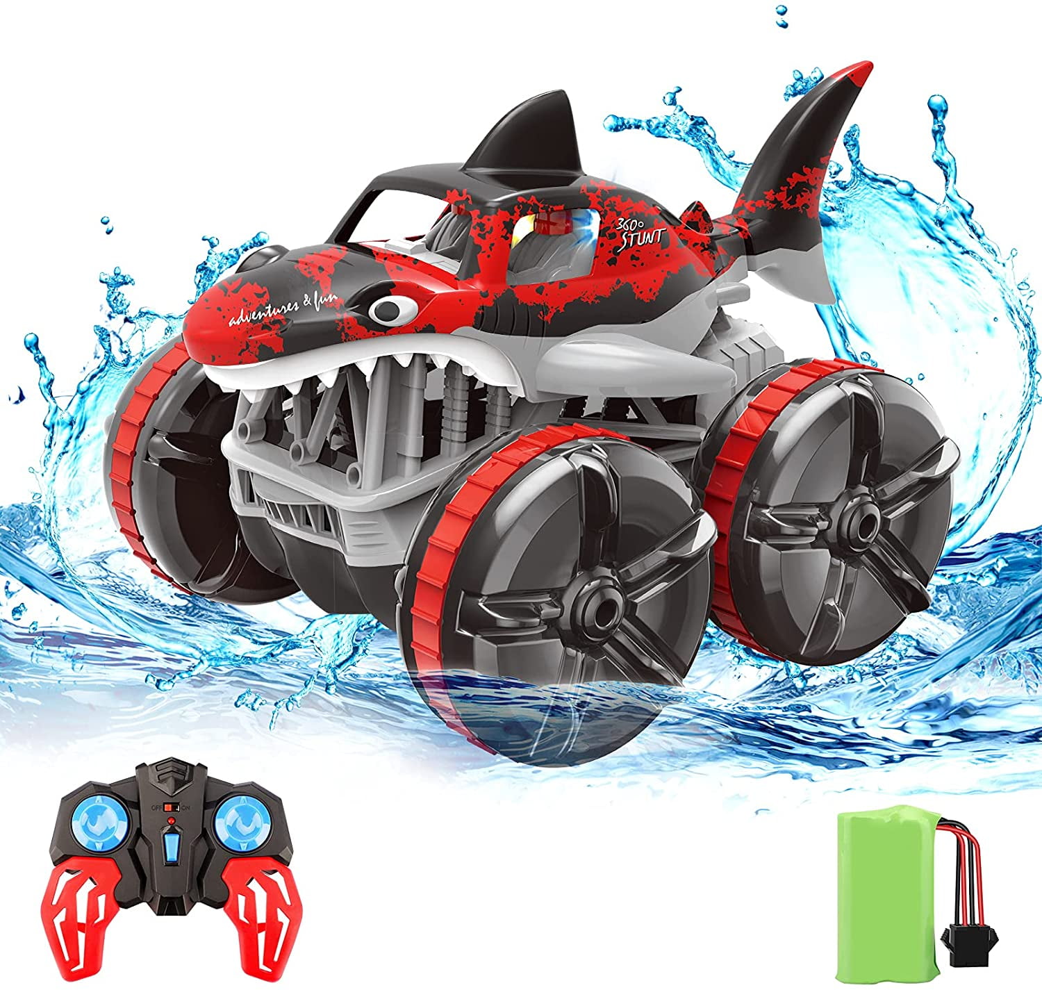 Allaugh Remote Control Shark Car RC Boat 4WD Amphibious Remote Control