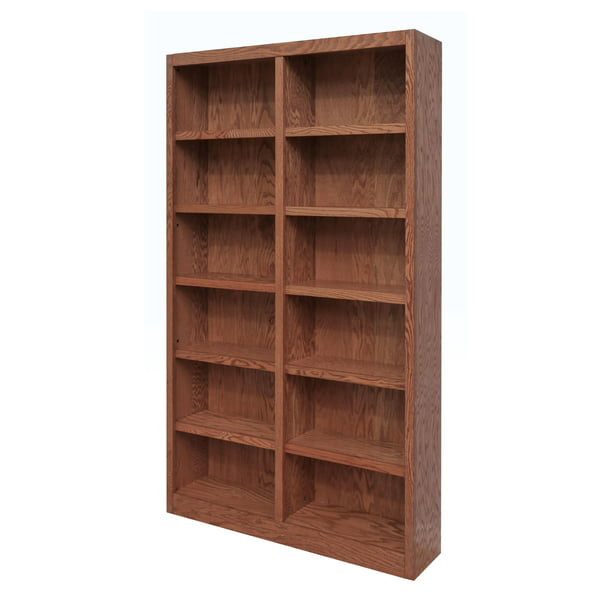Concepts In Wood 12 Shelf Double Wide, 90 Inch Height Bookcase