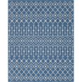 thumbnail image 1 of Unique Loom Outdoor Trellis Geometric Rug 8' x 10' Rectangle Blue/Ivory, 1 of 2