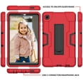 thumbnail image 3 of Dteck Case for Samsung Galaxy Tab A7 Lite 8.7 Inch SM-T220/SM-T225 Released 2021 with Screen Protector, Dteck Rugged Shockproof Kickstand Case, Full Body Protection Shell for Kids,Red/Black, 3 of 5