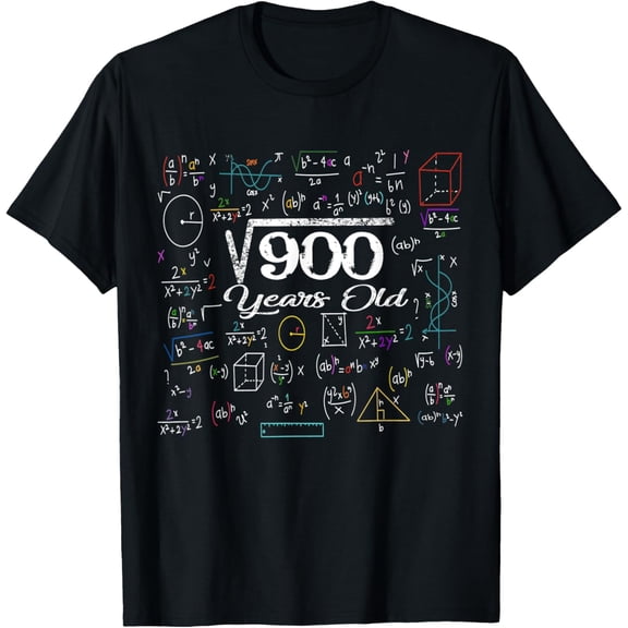 t-shirt Math Square Root Of 900 Vintage 30th Birthday 30 Years Old T-Shirt mens,black,women,funny,journey,Crew Neck, Short Sleeve,custom clothing patterns.gift