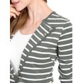 thumbnail image 6 of MODA NOVA Juniors Notched Lapel Button Decor Thin Striped Blazer Gray M, 6 of 6