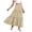 Beige, variant on Women's Boho Tiered Maxi Skirt - 2026 Summer Trendy Flowy A-Line Long Skirt with Pockets for Beach Vacation & Casual Wear