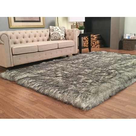 Super Soft Faux Sheepskin Rug Rectangular, Twilight (White ...