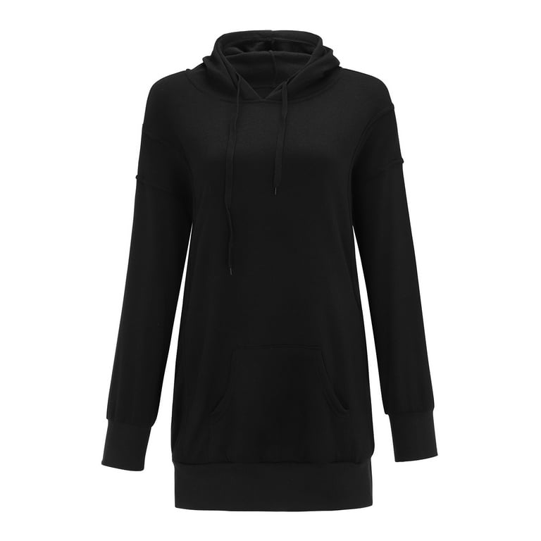 Long black womens hoodie 2025