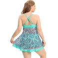 thumbnail image 4 of Kaxidy Women Plus Size Bathing Suits Floral Print Two Piece Swimsuit Tankini Set Swimwear Green, 4 of 5