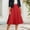 Red, variant on 2025 Trendy Summer Women's High Elastic Waist Pleated Skirt Knee Length Midi Swing A-Line Flowy Skirt Casual Comfortable
