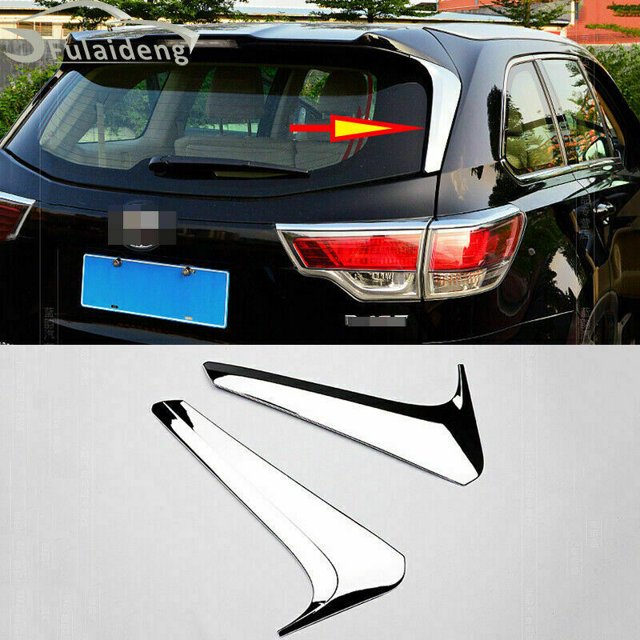 for Toyota Highlander 2014 - 2019 Car Chrome Rear Window Side Boiler Trim Cover -