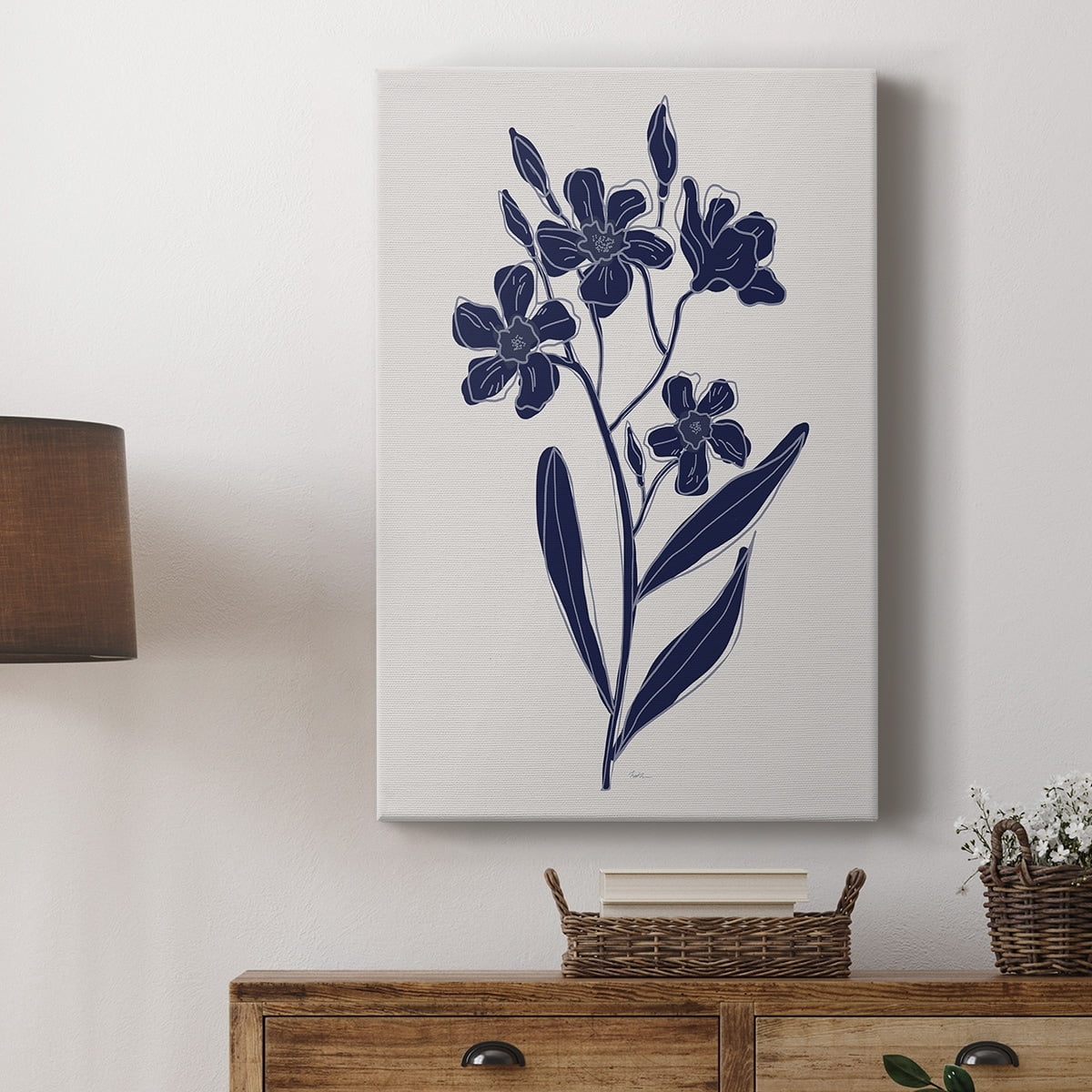 Indigo Botanical Study II Premium Gallery Wrapped Canvas - Ready to Hang