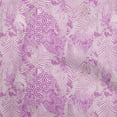 thumbnail image 1 of oneOone Viscose Jersey Purple Fabric Tropical Leaf With Geometrical Craft Projects Decor Fabric Printed By The Yard 60 Inch Wide, 1 of 4