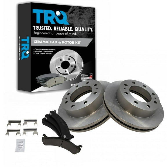 TRQ Front Premium Posi Ceramic Disc Brake Pad & Rotor Kit Fits Select GM Truck